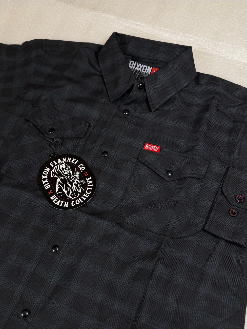 NWT Dixxon Men's Large “Death Collective" Flannel Shirt
